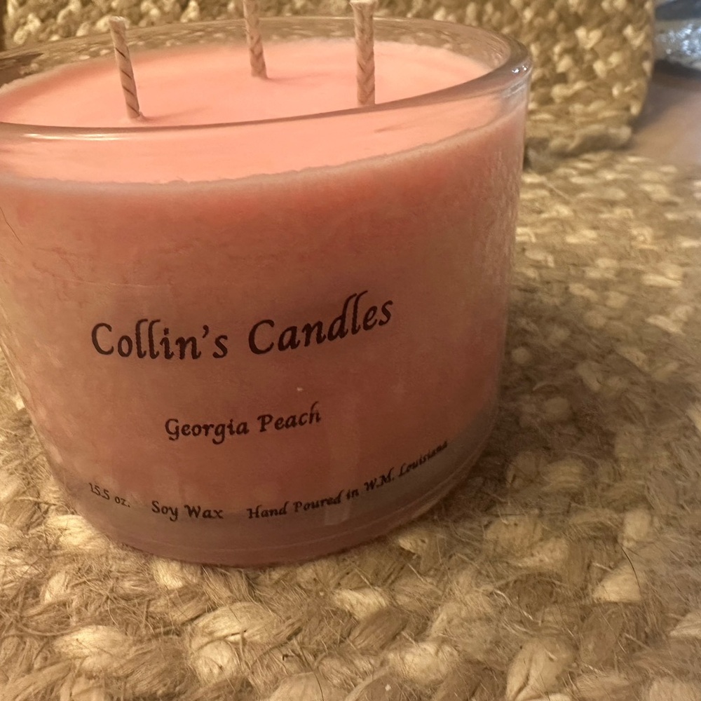 Georgia Peach Pink 3-Wick Soy Candle